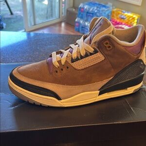 Jordan Men's Brown and Black Leather/Suede Sneakers